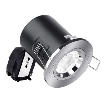 Show details for GU10 Fixed Lock Ring Aluminium Fire Rated Downlight - Polished Chrome Picture of GU10 Fixed Lock Ring Aluminium Fire Rated Downlight - Polished Chrome